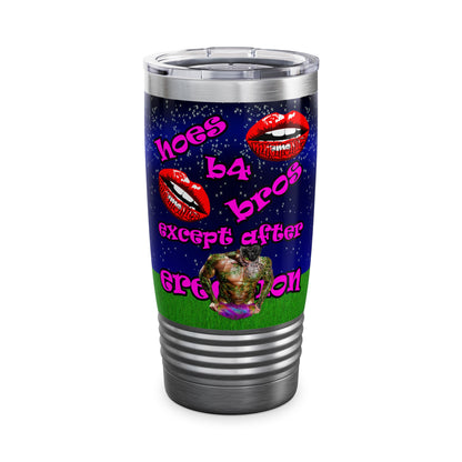 hoes b4 bros - Ringneck Tumbler, 20oz ('snoops' background)