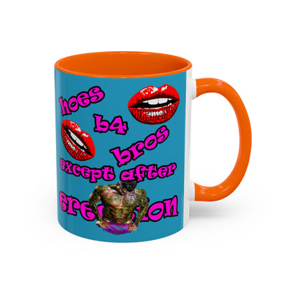 hoes b4 bros - Accent Mug (turquoise)