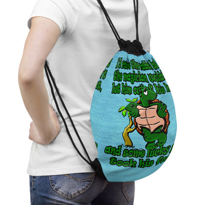 turtle race - Drawstring Bag (faded blue)