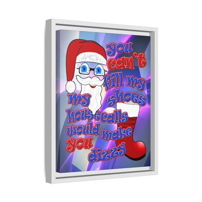 santa's shoes - framed canvas art (grey-pink wave)