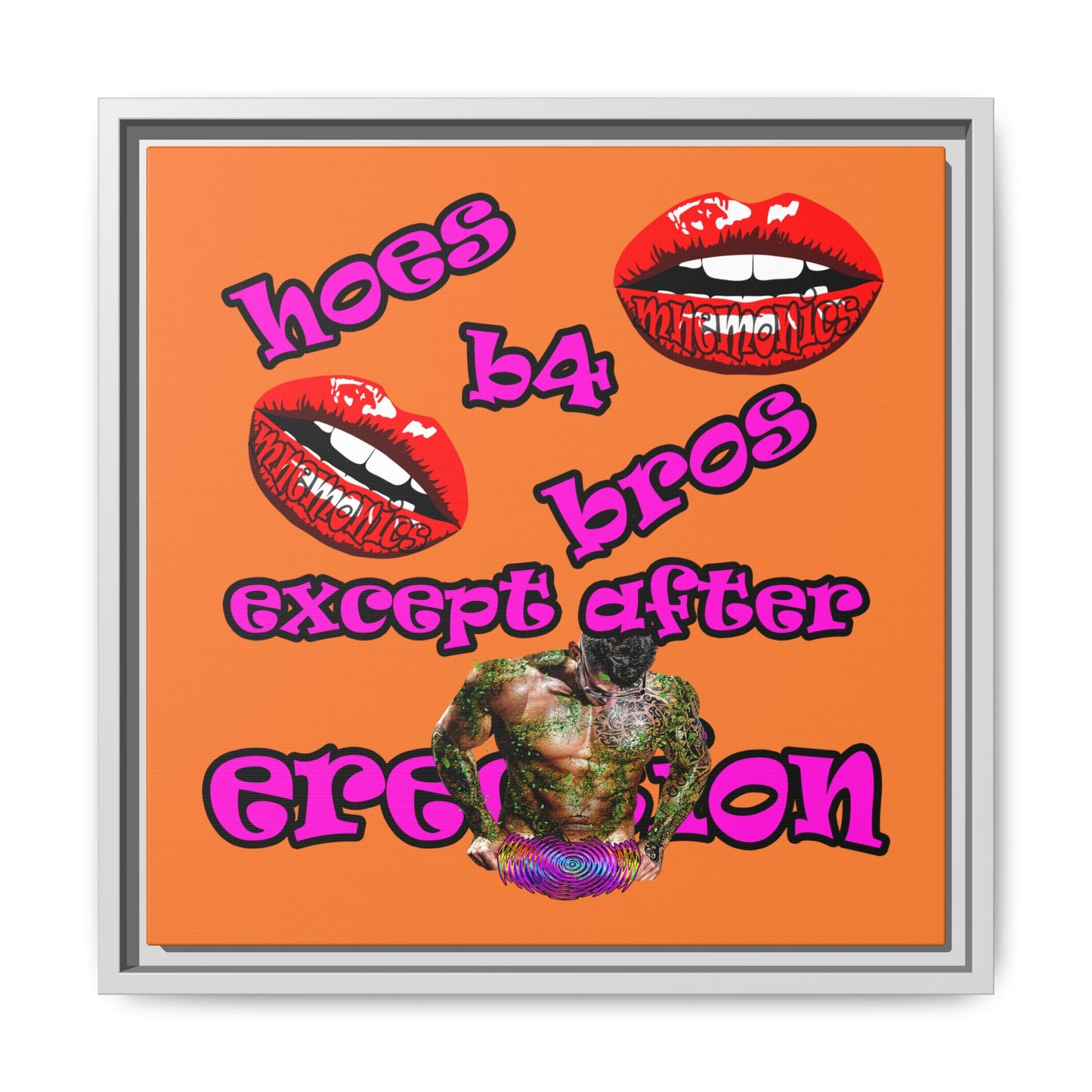 hoes b4 bros - framed canvas art (crusta)