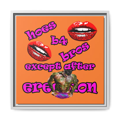 hoes b4 bros - framed canvas art (crusta)