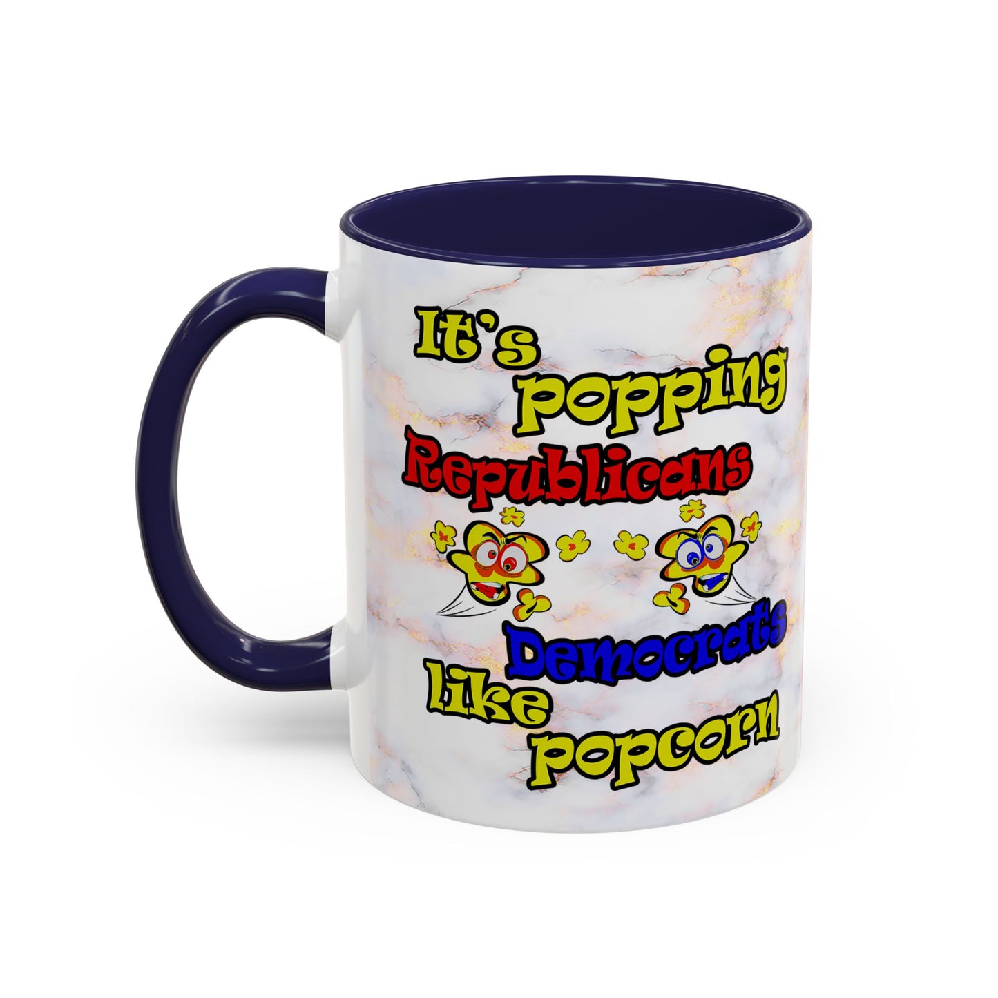 popping like popcorn - Accent Mug (white marble)