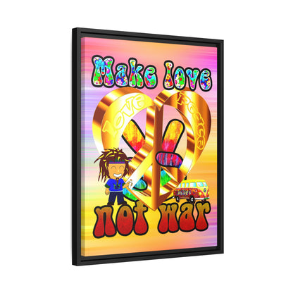 love peace - framed canvas art (color blur)
