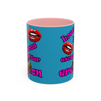 hoes b4 bros - Accent Mug (turquoise)