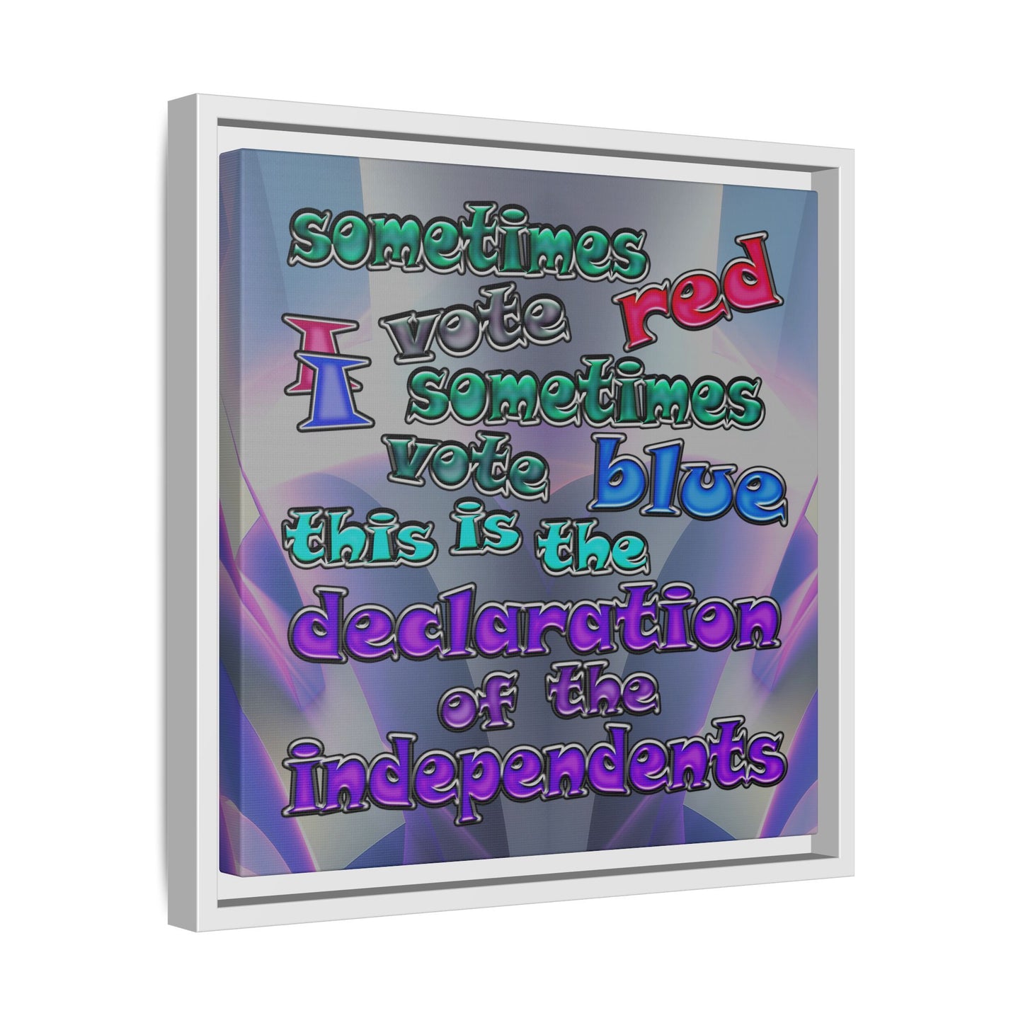 declaration of the independents - framed canvas art (grey-pink wave)