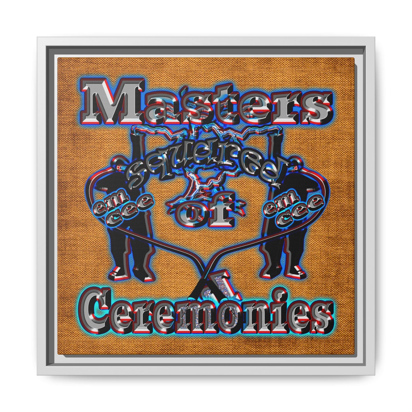 em cee squared - framed canvas art (brown papyrus)