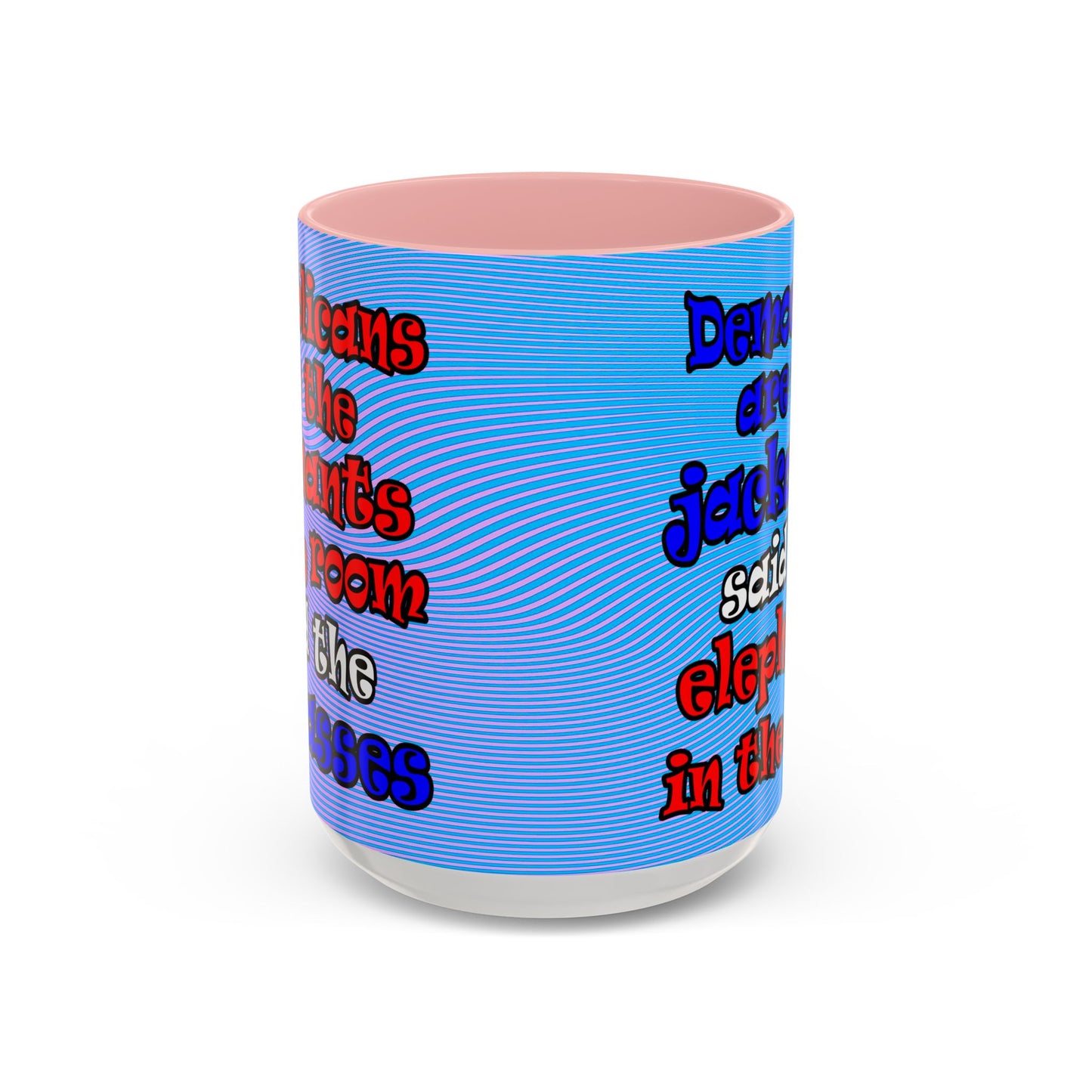 donkeys and elephants - Accent Mug (light blue-purple wave)