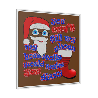 santa's shoes - framed canvas art (brown)