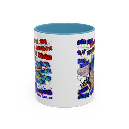 drop the beat - Accent Mug (white)