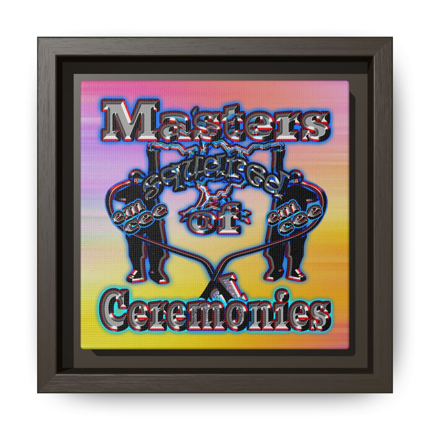em cee squared - framed canvas art (color blur)