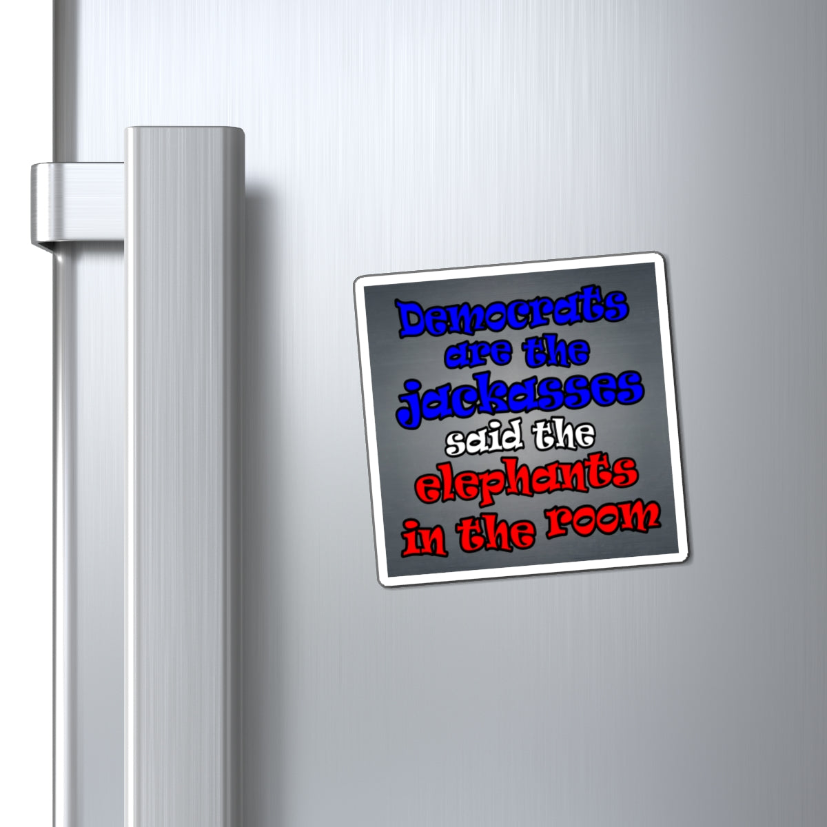 donkeys and elephants - Magnets - (grey-light grey)