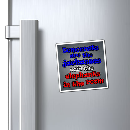 donkeys and elephants - Magnets - (grey-light grey)
