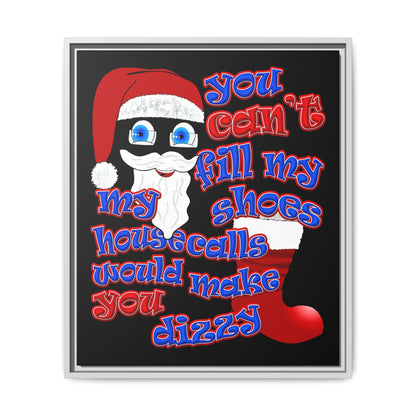 santa's shoes - framed canvas art (black)