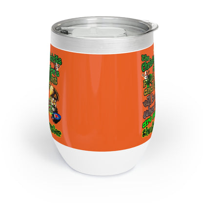 christmas spirits of boston - Chill Wine Tumbler (orange)