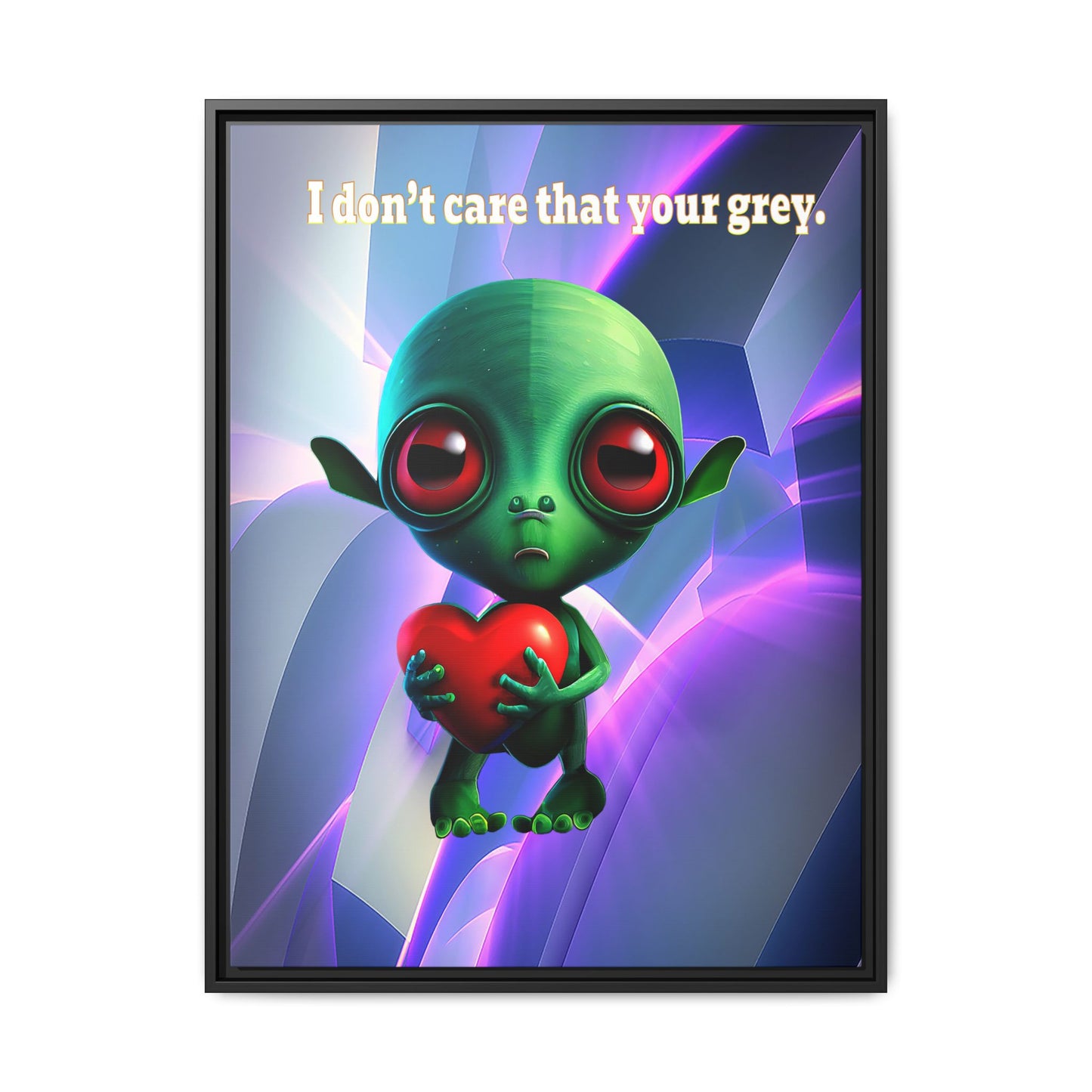 I don't care that your grey - framed canvas art (grey-pink wave)