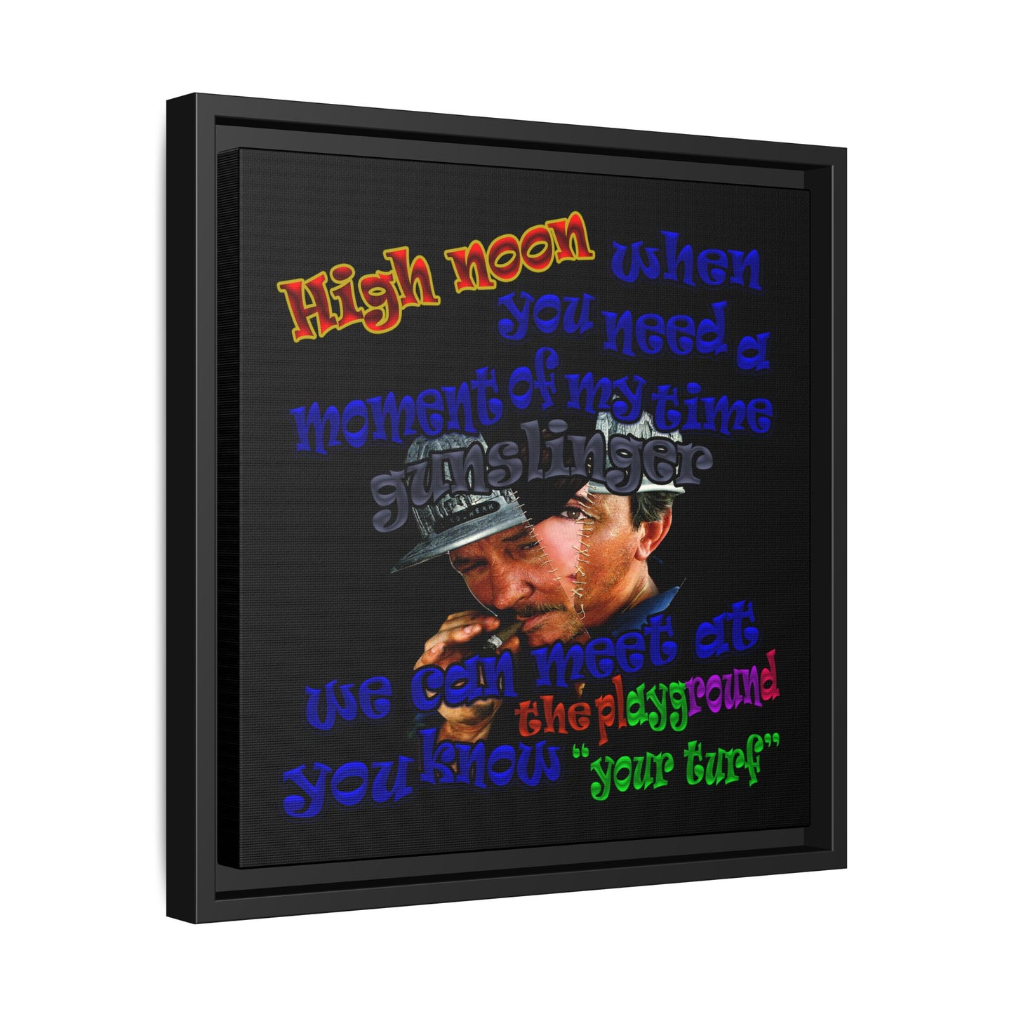 high noon - framed canvas art (black)