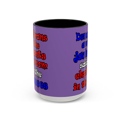donkeys and elephants - Accent Mug (light purple)