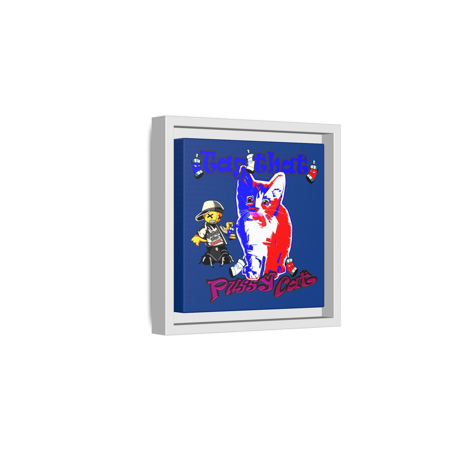 tag that - framed canvas art (dark blue)