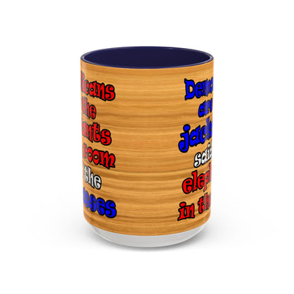 donkeys and elephants - Accent Mug (butterscotch wood finish)