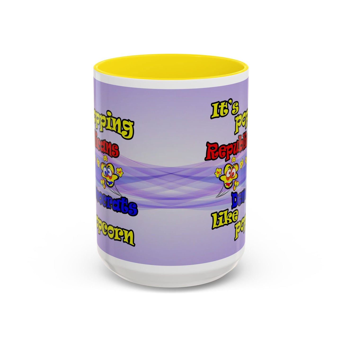 popping like popcorn - Accent Mug (light blue-pink wave)