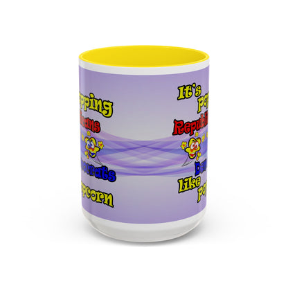 popping like popcorn - Accent Mug (light blue-pink wave)