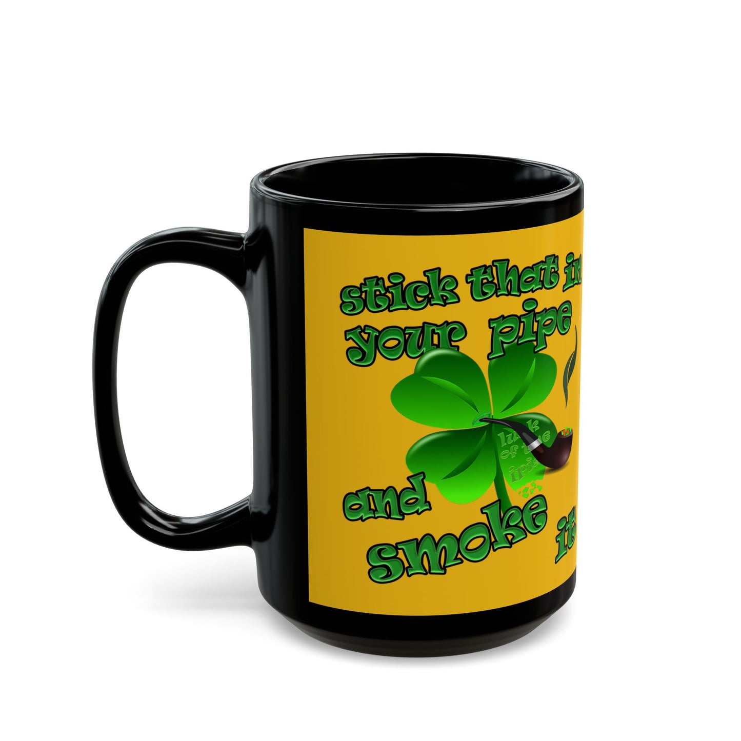celtics logo - Black Mug (yellow)