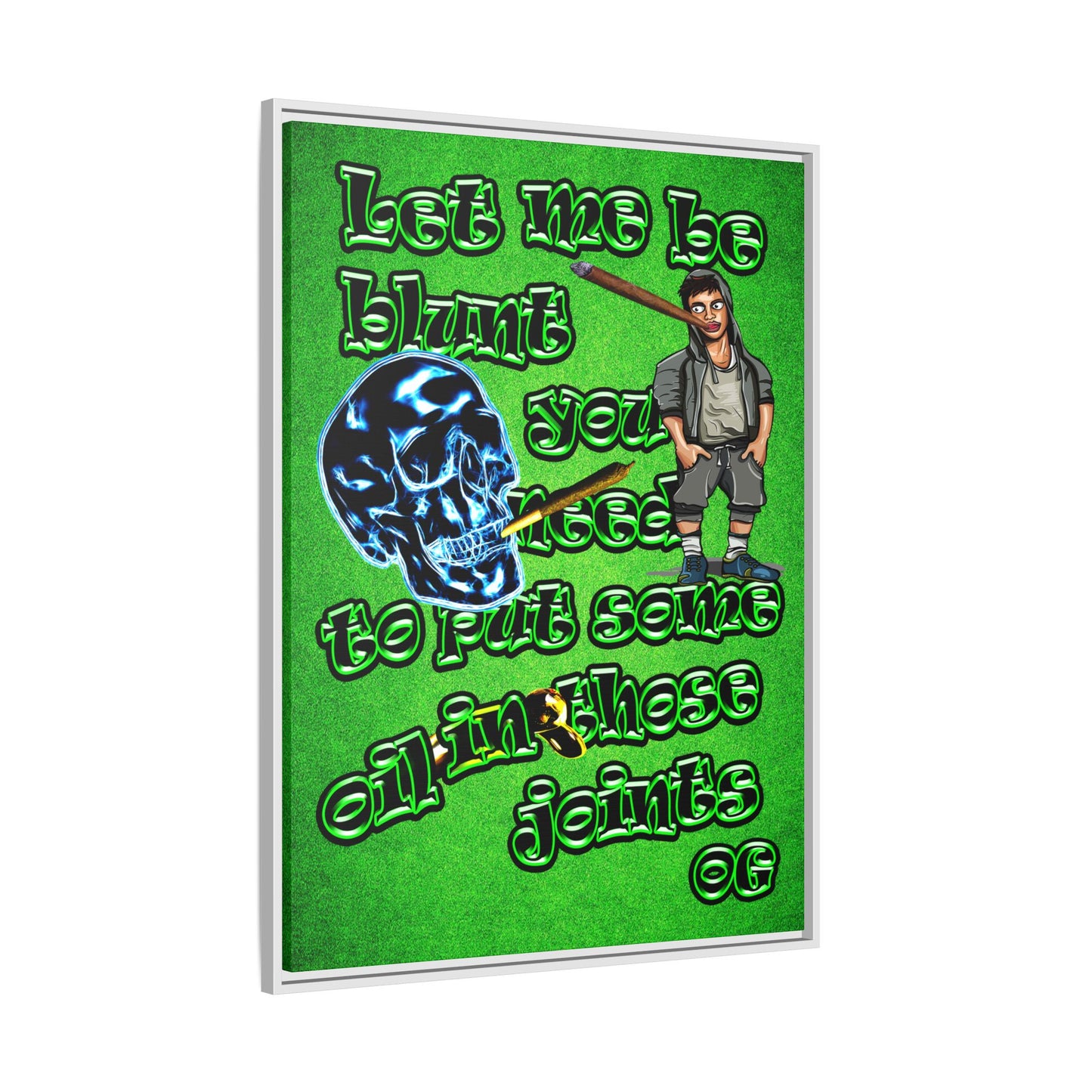 og - framed canvas art (green turf)