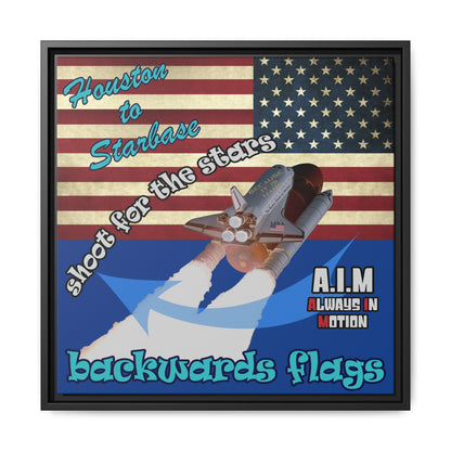 shoot for the stars - framed canvas art (dark blue)