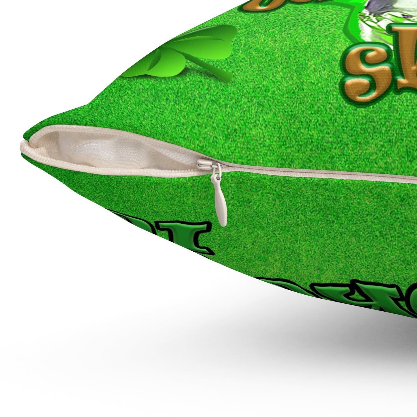 celtics logo - Spun Polyester Square Pillow - (green turf)