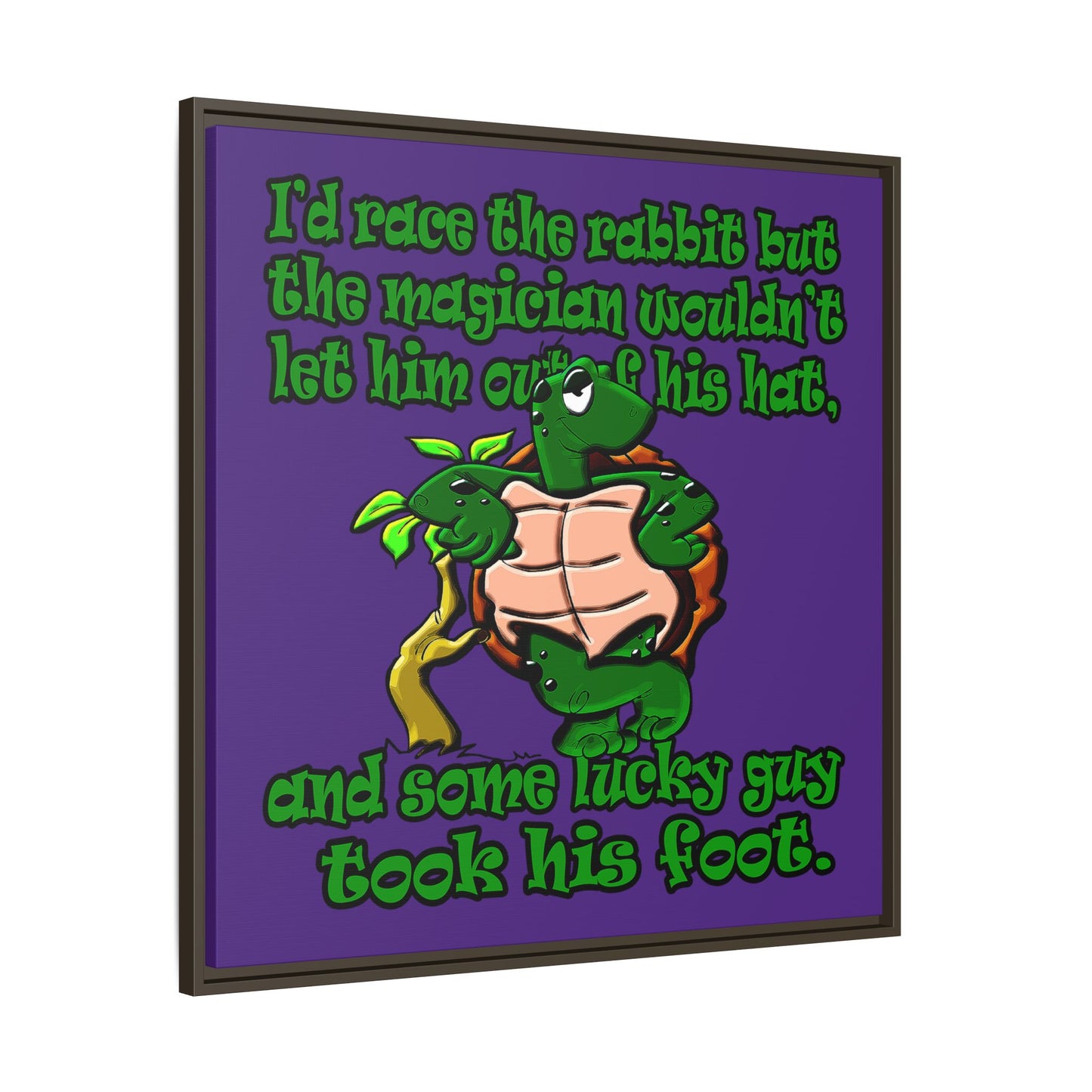 turtle race - framed canvas art (purple)