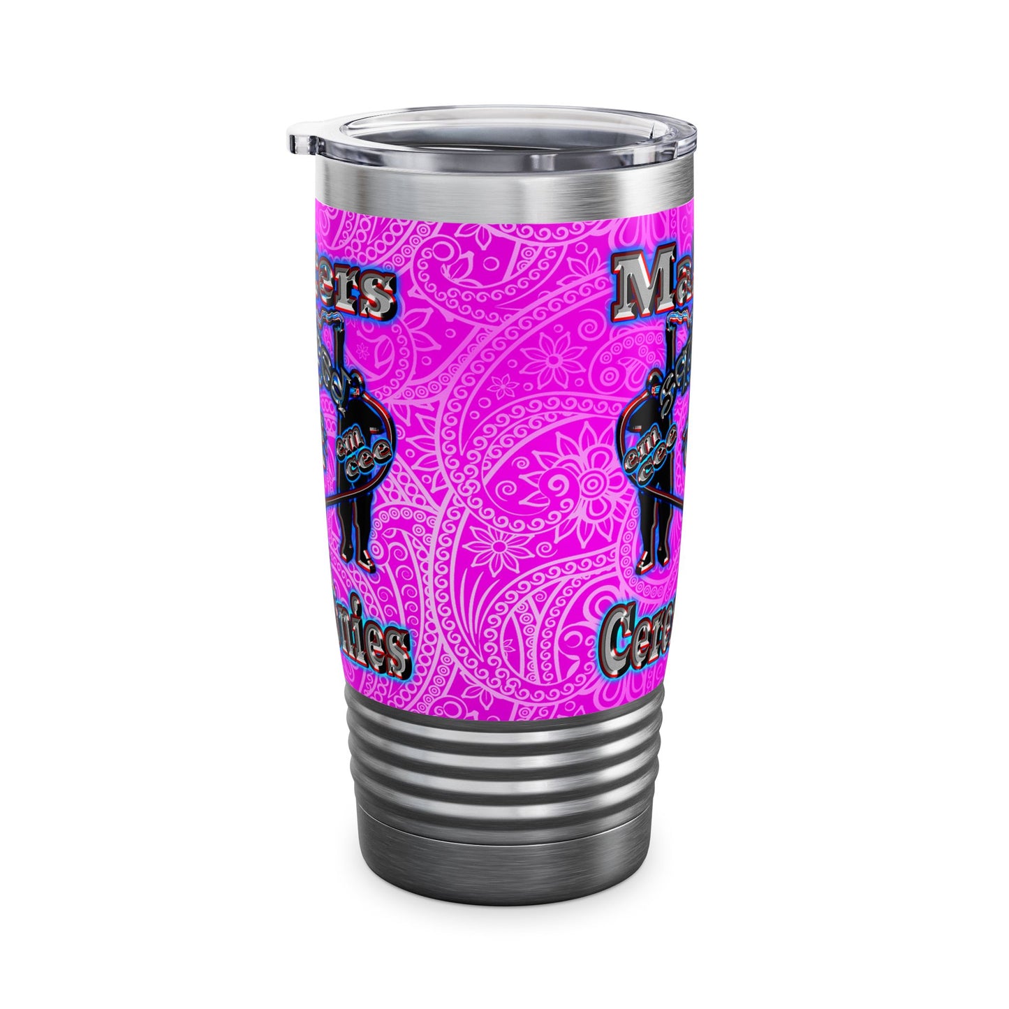 em cee squared - Ringneck Tumbler, 20oz (pink swirl)