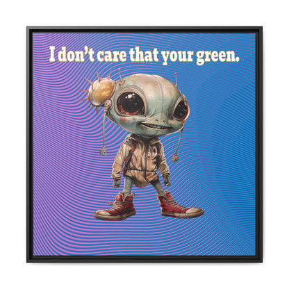 I don't care that your green - framed canvas art (light blue-purple wave)