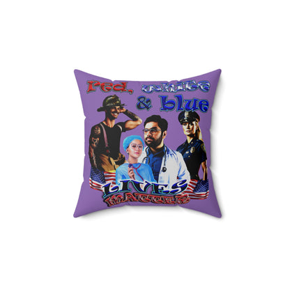 rw&b lives matter - Spun Polyester Square Pillow - (light purple)
