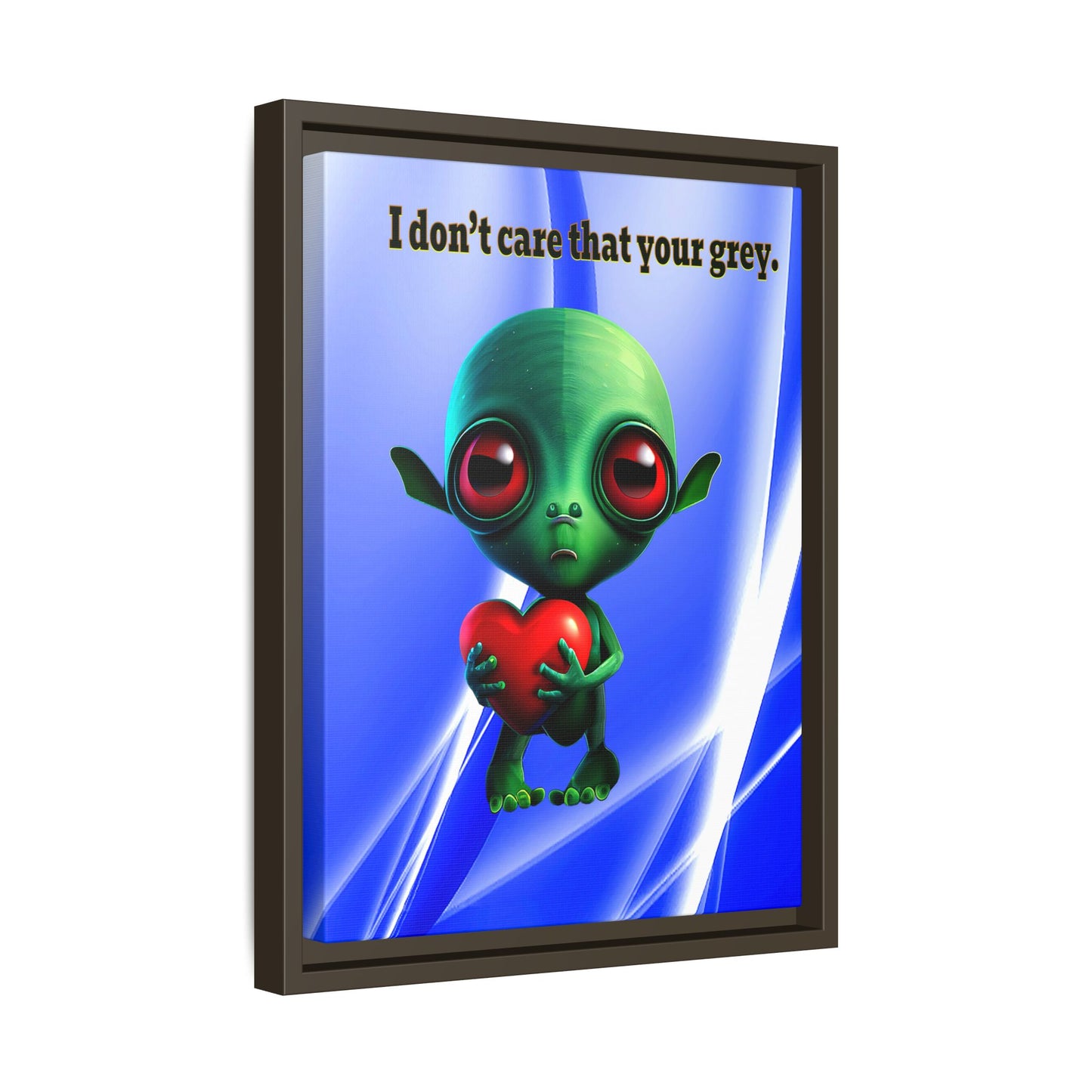 I don't care that your grey - framed canvas art (blue-white wave)