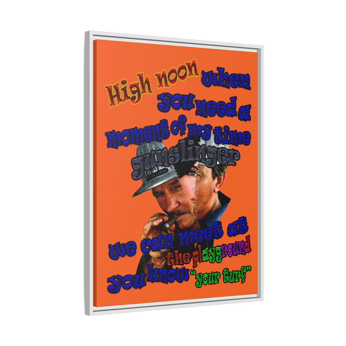high noon - framed canvas art (orange)