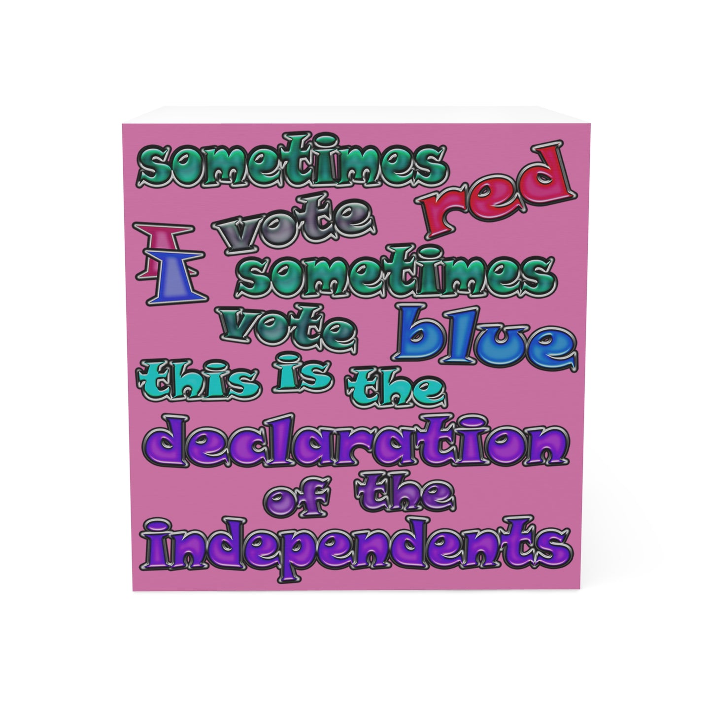 declaration of the independents - note cube (light pink)
