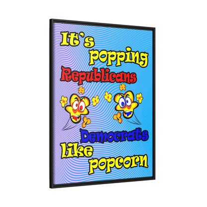 popping like popcorn - framed canvas art (light blue-purple wave)