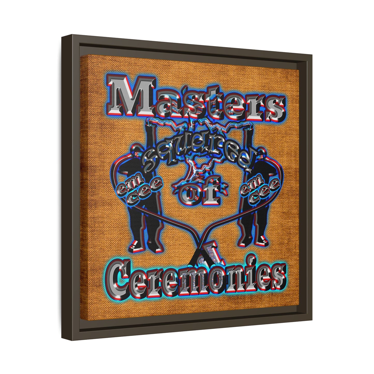 em cee squared - framed canvas art (brown papyrus)