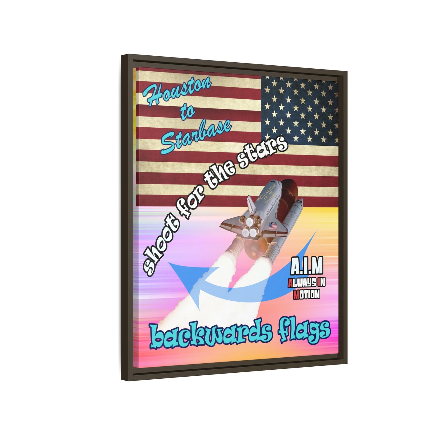 shoot for the stars - framed canvas art (color blur)