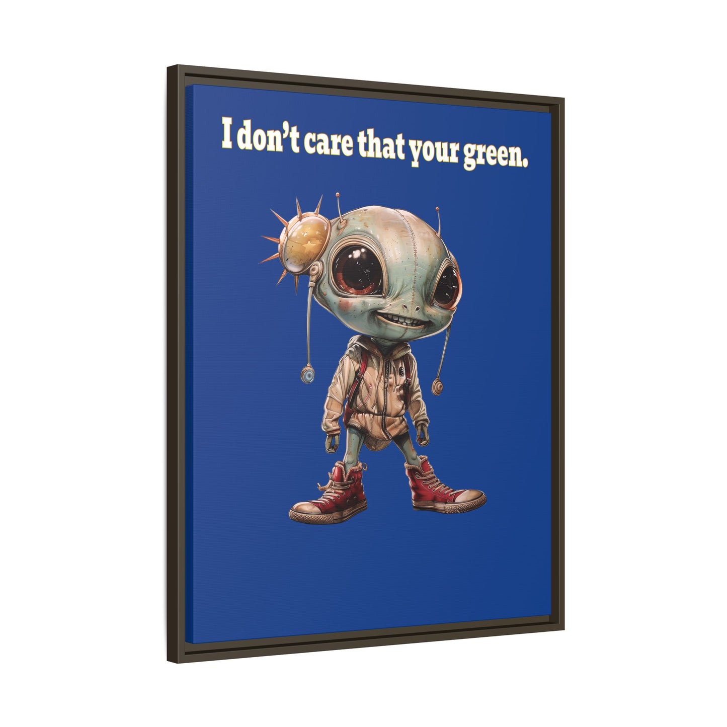I don't care that your green - framed canvas art (dark blue)