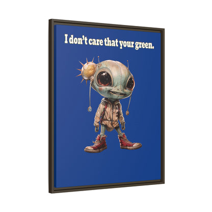I don't care that your green - framed canvas art (dark blue)