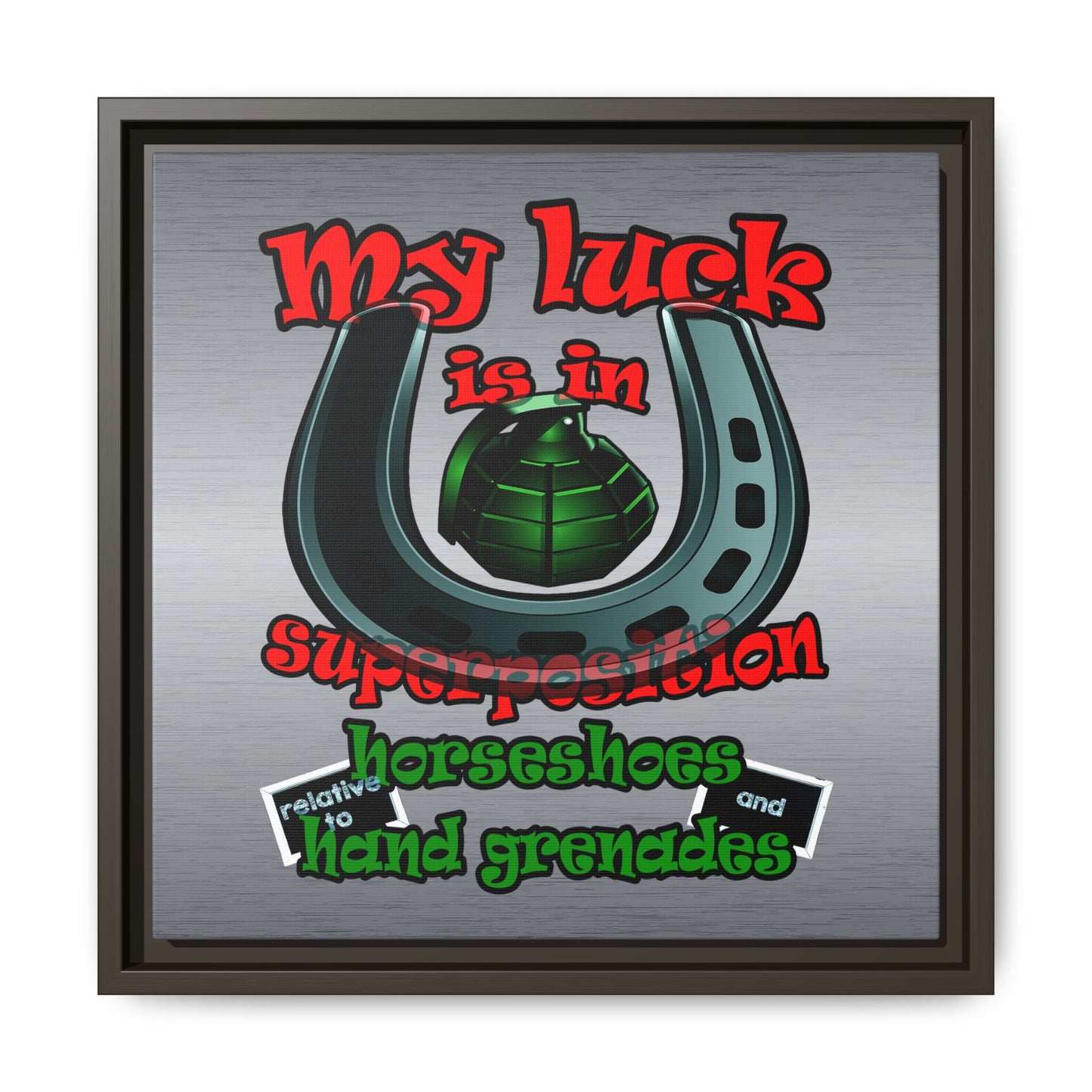 my luck - framed canvas art (brushed nickel)