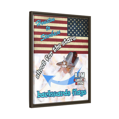 shoot for the stars - framed canvas art (white marble)