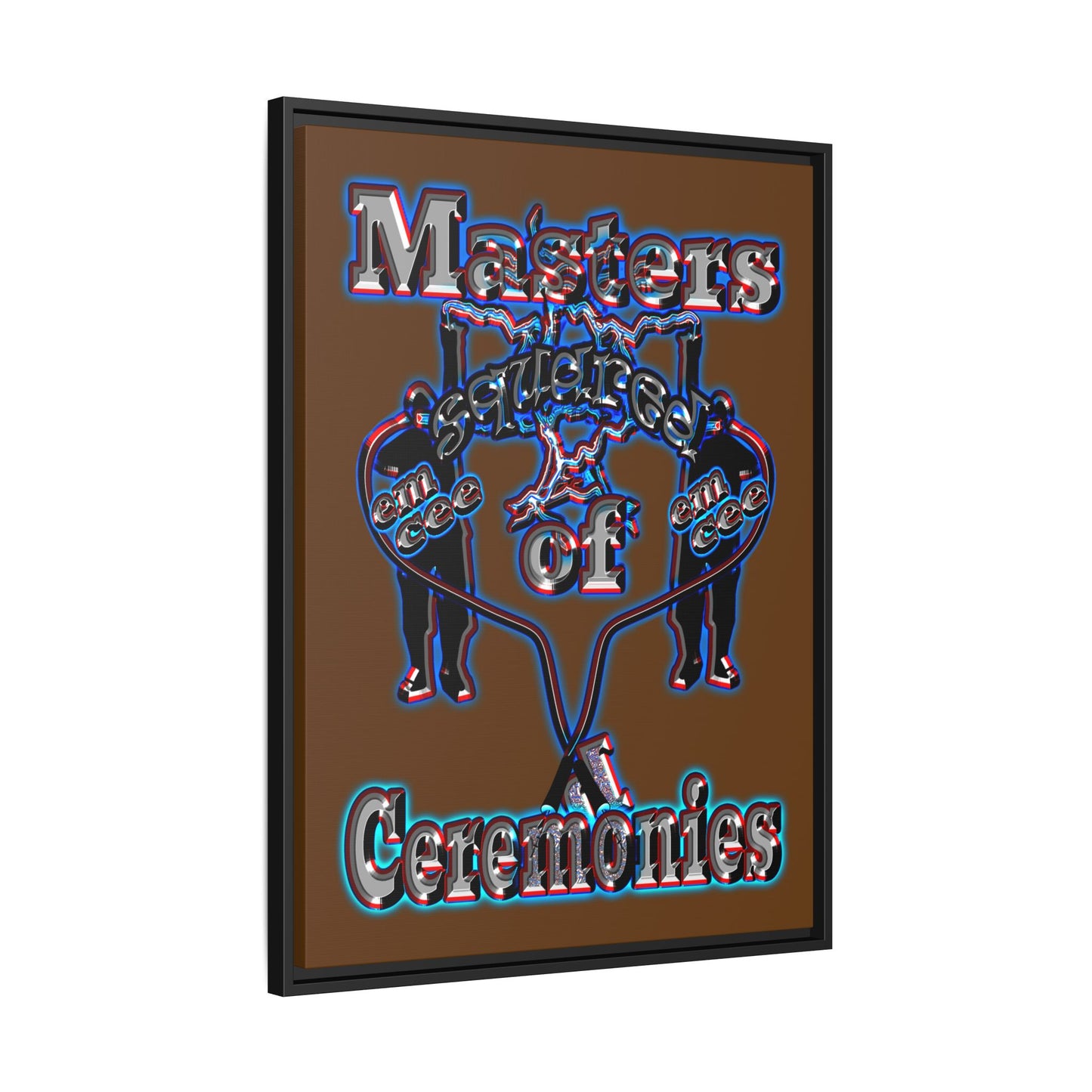 em cee squared - framed canvas art (brown)