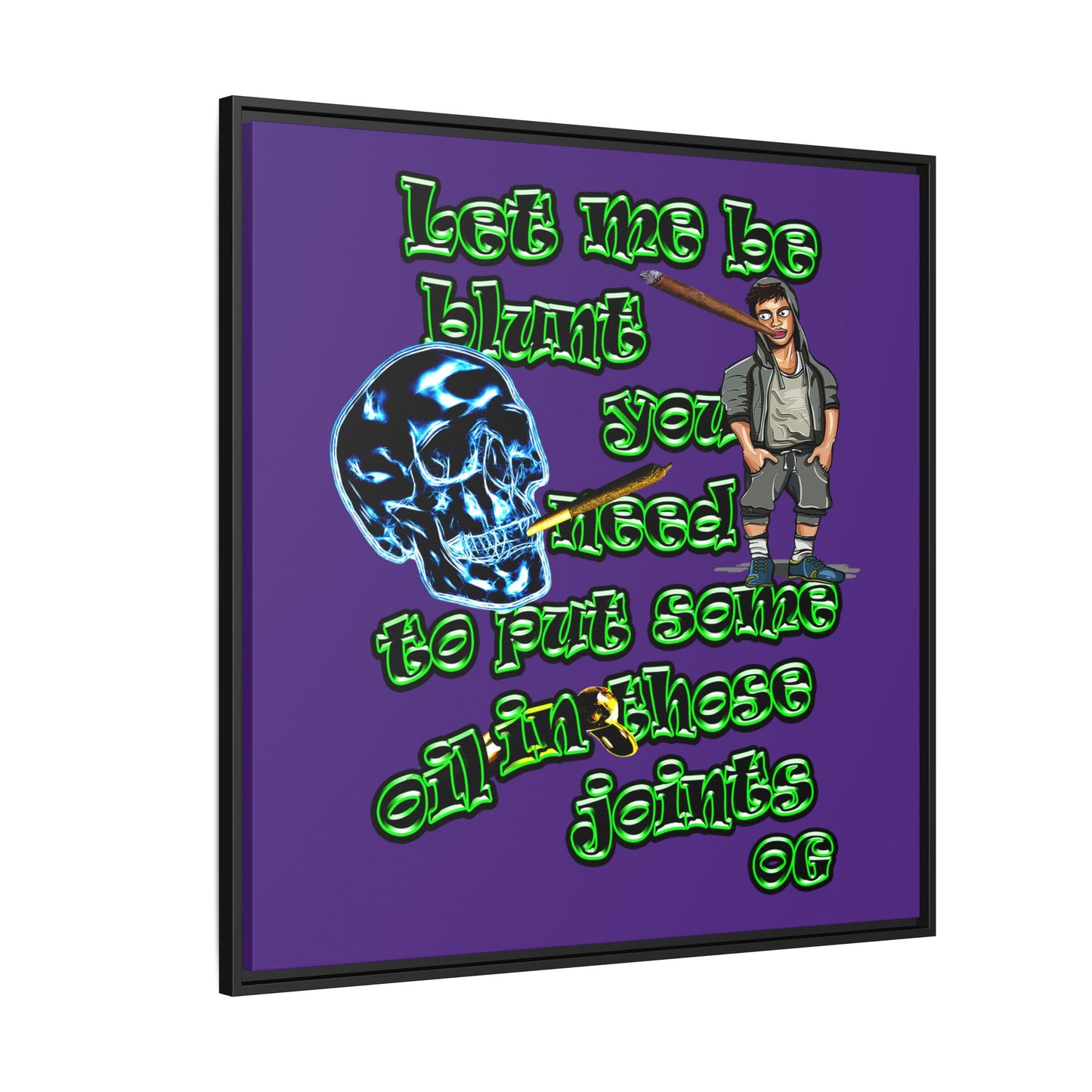 og - framed canvas art (purple)