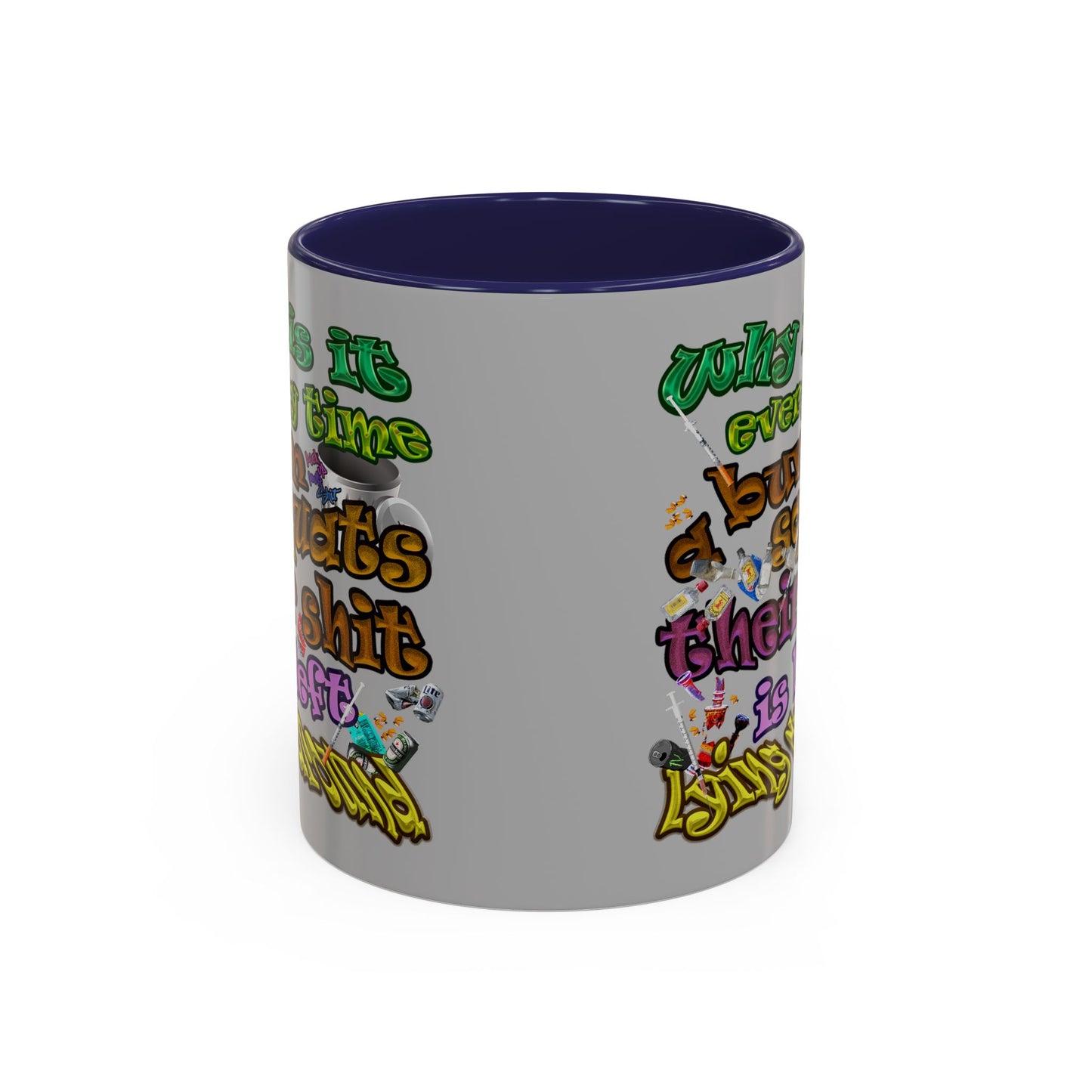 the bum's shit - Accent Mug (light grey)