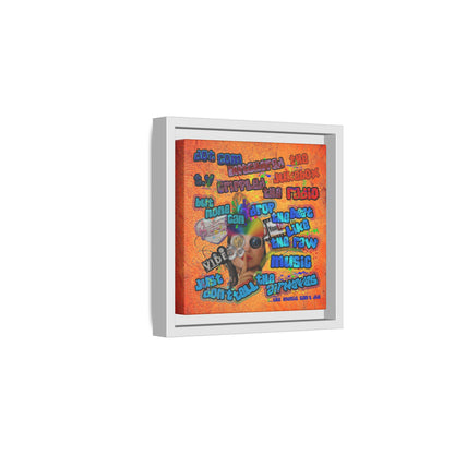 drop the beat - framed canvas art (burnt orange)