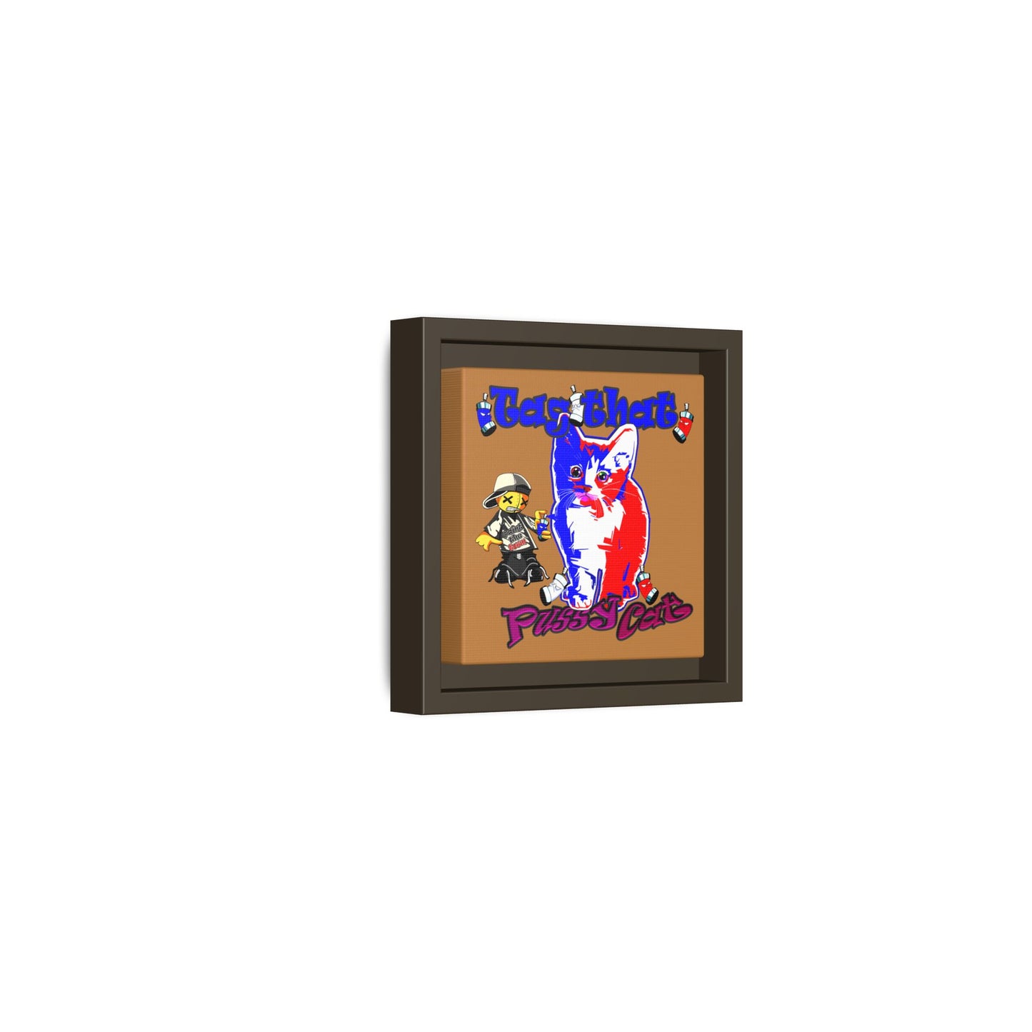 tag that - framed canvas art (light brown)