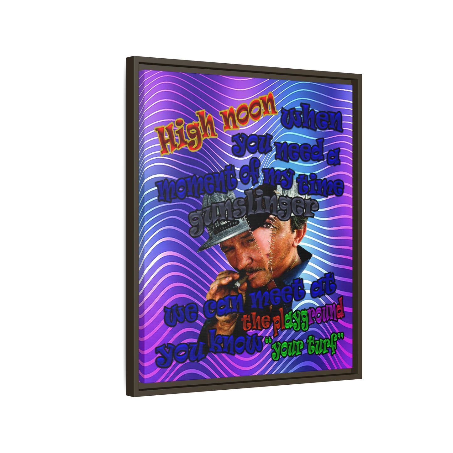 high noon - framed canvas art (purple wave)